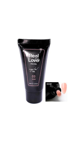REAL LOVE POLYGEL CRISTAL GEL COM GLITTER 10 NUDE 30ML