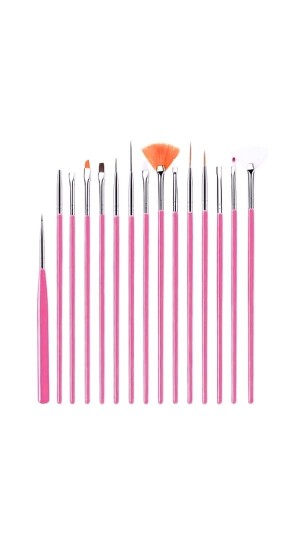 KIT DE PINCEL  ROSA PARA UNHA C/15