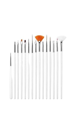 KIT  DE PINCEL BRANCO  PARA UNHA C/15