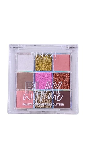 PINK 21 PALETA DE SOMBRAE GLITTER  PLAY WITH ME COR 3 6,8G 