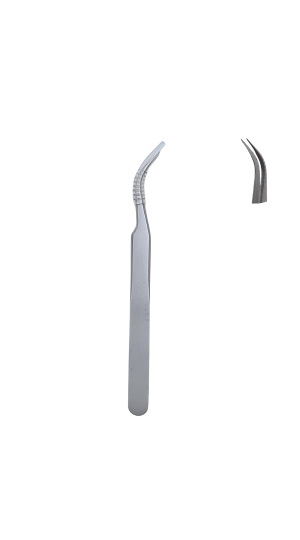 BYCX  PINÇA PRATA PARA CÍLIOS BICO DE PATO HRC40