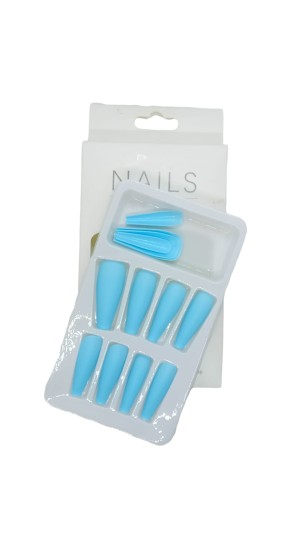 NAIL UNHA POSTIÇA C/12 AZUL CLARO