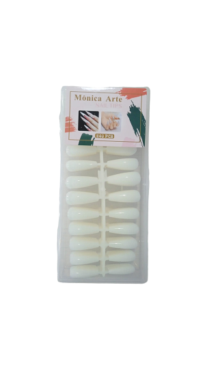 MONICA ARTE UNHA NAIL TIPS POSTIÇA REALISTA BAILARINA LEITOSA C/240 PCS