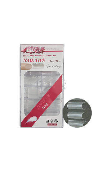 HONEY GIRL UNHA POSTIÇA HG-FS131C CURVATURA C TRANSPARENTE C/100