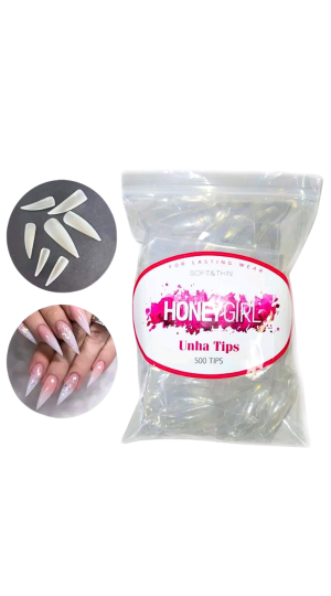 HONEY GIRL UNHA TIPS COM 500 STILETTO
